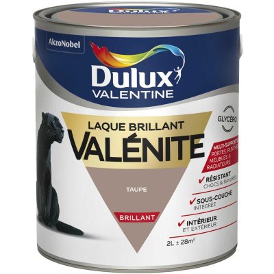 DULUX VALENTINE Peinture Laque Val&eacute;nite Brillant Taupe 2 l  Taupe