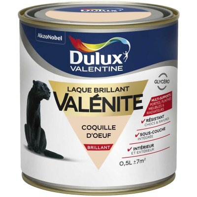 DULUX VALENTINE Peinture Laque Val&eacute;nite - Coquille d'oeuf - Brillant - 0,5L