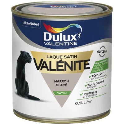 DULUX VALENTINE Peinture Laque Val&eacute;nite - Marron Glac&eacute; 0,5L