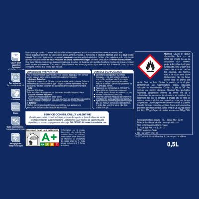DULUX VALENTINE Peinture Laque Val&eacute;nite Satin Blanc 0,5 l  Blanc