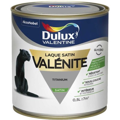 DULUX VALENTINE Peinture Laque Val&eacute;nite Satin Titanium 0,5 l  Titanium