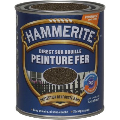 HAMMERITE Peinture m&eacute;tal direct sur rouille  forg&eacute; ch&acirc;taigne 0 75L