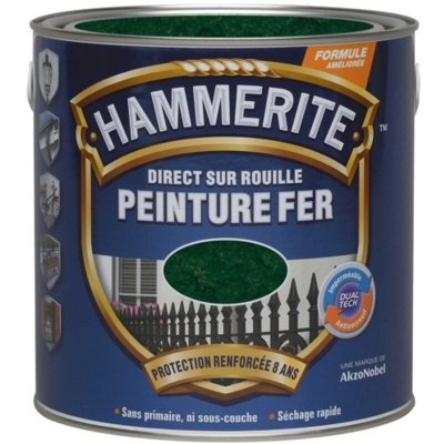 HAMMERITE Peinture m&eacute;tal direct sur rouille  martel&eacute; vert epic&eacute;a 250ml