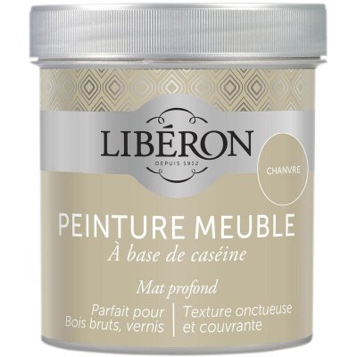 LIBERON Peinture meuble et boiserie Cas&eacute;ine LIB&Eacute;RON chanvre mat 0.5 l