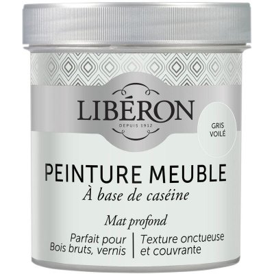 LIBERON Peinture meuble et boiserie Cas&eacute;ine LIB&Eacute;RON gris voile mat 0.5 l