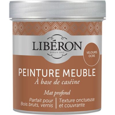 LIBERON Peinture meuble et boiserie Cas&eacute;ine LIB&Eacute;RON velours ocre mat 0.5 l