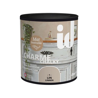 ID PARIS Peinture meubles et boiseries charme 500ML lin  lin