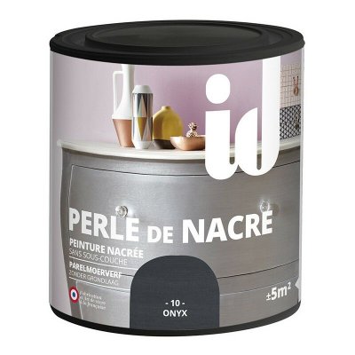 ID PARIS Peinture meubles et boiseries perle de nacre 500ML onyx  onyx