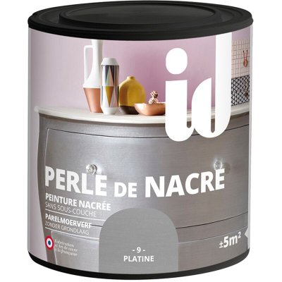 ID PARIS Peinture meubles et boiseries PERLE DE NACRE 500ML PLATINE - 