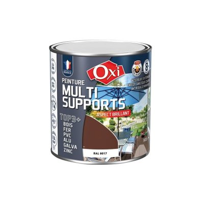 MANUTAN Peinture multi supports top 3+ brun brillant ral 8017 0.5l