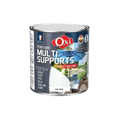 MANUTAN Peinture multi supports top 3+ gris clair brillant ral 7035 0.5l
