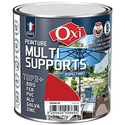 MANUTAN Peinture multi supports top 3+ rouge vif mat ral 3020 0.5l