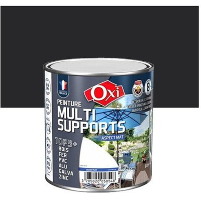 MANUTAN Peinture multi supports TOP3+ mat 0.5 l - gris fonc&eacute; - OXI