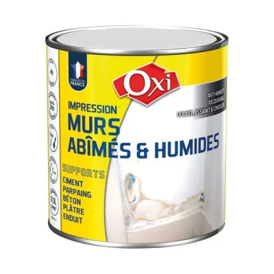 OXI Peinture mur ab&icirc;m&eacute;s et humide mat 0.5 L - blanc