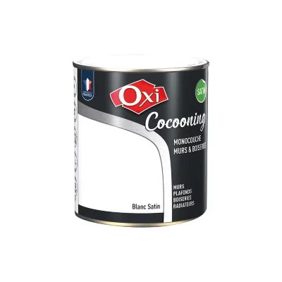 OXI Peinture Murs et boiseries - Monocouche - Satin - Blanc - 2.5L