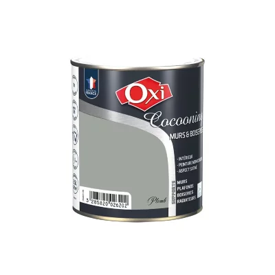 OXI Peinture Murs et boiseries - Monocouche - Satin - Plomb - 2.5L