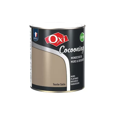 OXI Peinture Murs et boiseries - Monocouche - Satin - Tourbe - 2.5L