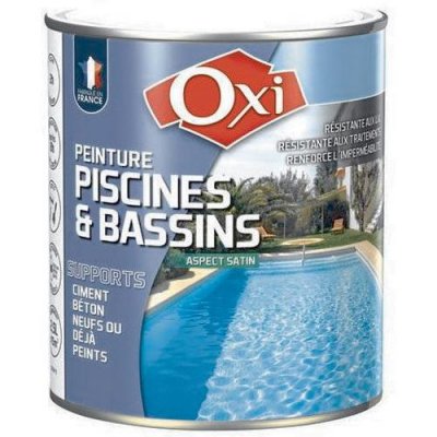 OXI Peinture piscine bassin blanc satin 2.5L  embellir r&eacute;nover r&eacute;siste aux traitements et eau de mer