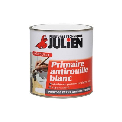 JULIEN Peinture primaire antirouille  satin blanc 250ml