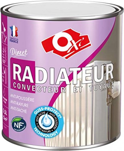 OXI Peinture radiateur convecteurs et tuyaux blanc satin 0.5l
