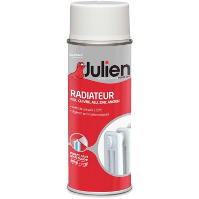 JULIEN Peinture Radiateur Phase Aqueuse Brillant  Blanc a&eacute;rosol 400 ml