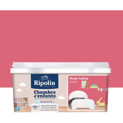 RIPOLIN Peinture rose fushia satin  Chambre enfants 2.5 l