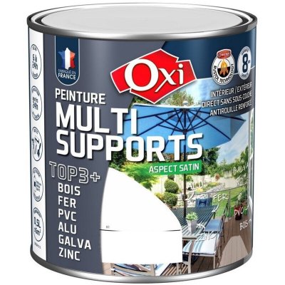 MANUTAN Peinture satin&eacute;e multi-supports top3 - 0.5 l - blanc - oxi