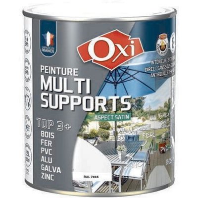 MANUTAN Peinture satin&eacute;e multi-supports TOP3 Oxi - Gris clair - 0,5 l