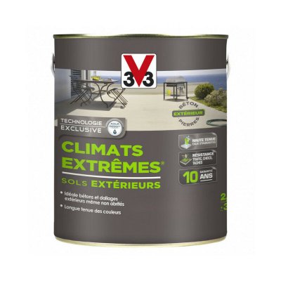 V33 Peinture sols ext&eacute;rieurs  climats extr&ecirc;mes satin 2,5L (carbone)