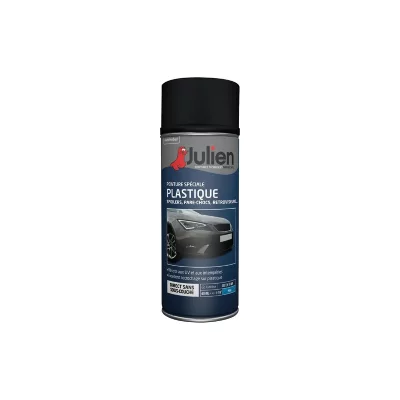 JULIEN Peinture SPECIALE PLASTIQUE NOIR BRILLANT Noir aerosol 400ml
