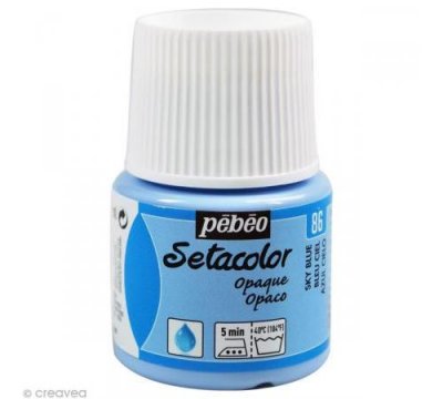 PEBEO Peinture textile P&eacute;b&eacute;o setacolor opaque Bleu ciel N&deg;86