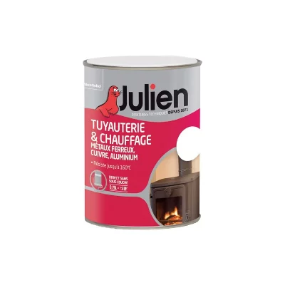 JULIEN Peinture tuyauterie et chauffage  - Blanc - Brillant - 250 ml