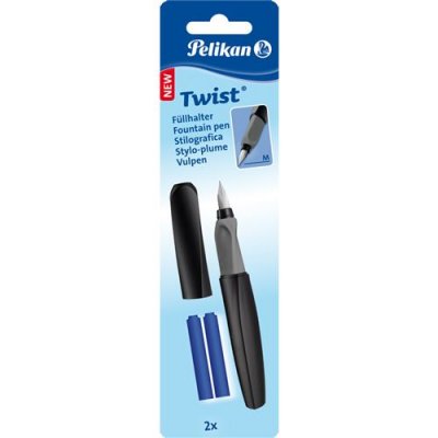 PELIKAN  946814 Twist Stylo-Plume Pour Droitier Ou Gaucher Noir Plume M