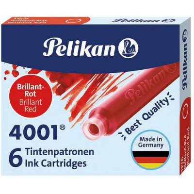 PELIKAN  cartouches d'encre 4001 tp/6, rouge