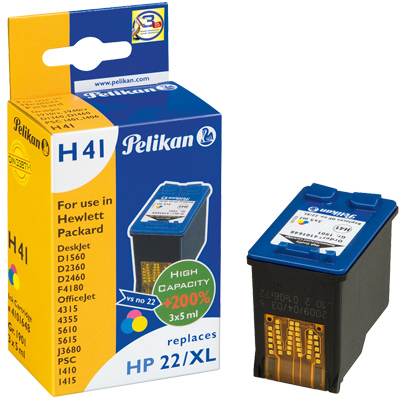PELIKAN  Cartouches D&acute;encre Compatibles Hp22 C9352ce Tricolor Remanufactured Retail