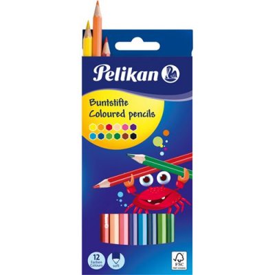 PELIKAN  Crayons de couleur standard, &eacute;tui en carton de 12