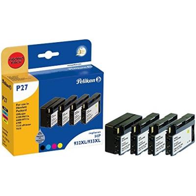 GENERIQUE Pelikan P27 Noir, Cyan, Magenta, Jaune 4 pi&egrave;ce(s)