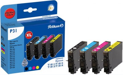 PELIKAN  P31 Cartouche D'encre Noir, Cyan, Magenta, Jaune
