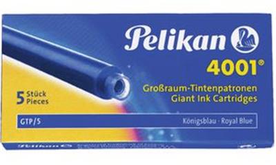 PELIKAN   cartouches d'encre grand volume 4001 gtp/5, bleu roi noir