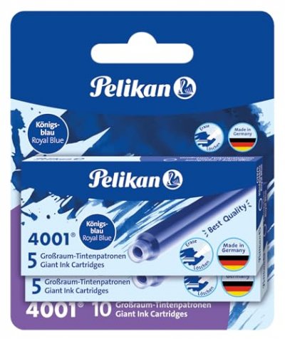 PELIKAN   cartouches d'encre longues 4001 gtp/5/2/b, bleu noir