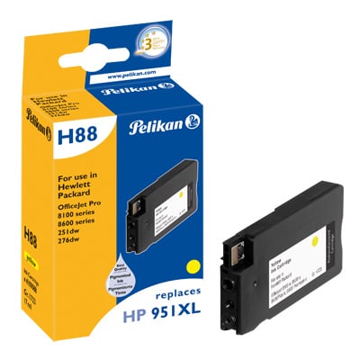 PELIKAN   encre recharg&eacute;e 4109088 remplace hp 951xl, jaune noir