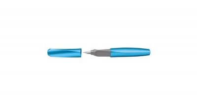 PELIKAN   twist stylo plume frosted blue, bleu-m&eacute;tallique noir