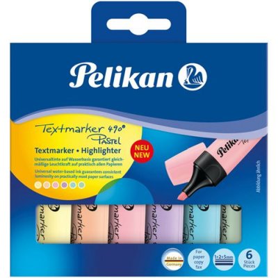 PELIKAN  Surligneur 490 Pastel, &eacute;tui de 6, couleurs assorties
