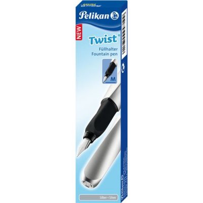 PELIKAN  Twist stylo plume, argent/noir - Lot de 2