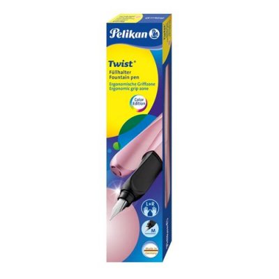 PELIKAN  Twist Stylo plume Girly Rose, rose-m&eacute;tallique - Lot de 2