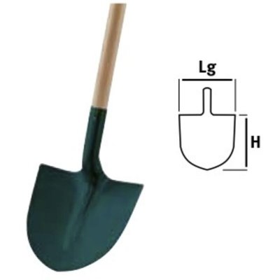 LEBORGNE Pelle ronde t&ocirc;le 27cm manche bois 110cm certifi&eacute; PEFC - 005271