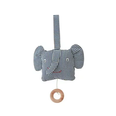 OYOY LIVING DESIGN Peluche &eacute;veil musical &eacute;lephant en coton organique H9,5x16x8cm