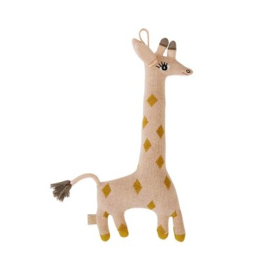 OYOY LIVING DESIGN Peluche girafe rose en coton et polyester H15x32x5cm