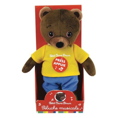 JEMINI Peluche  Petit Ours Brun musical