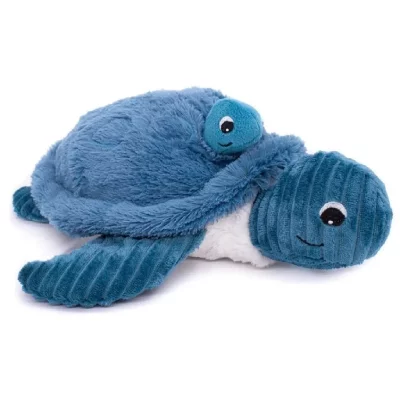 GLOBE TROTOYS Peluche Les Ptipotos Sauvenou maman et b&eacute;b&eacute; tortue bleu (29 cm)